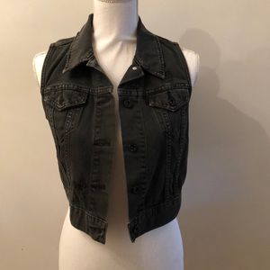 Levi’s black denim distressed vest
